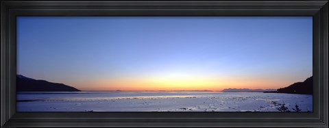 Framed Sunset over the sea, Turnagain Arm, Cook Inlet, near Anchorage, Alaska, USA Print