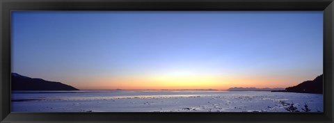 Framed Sunset over the sea, Turnagain Arm, Cook Inlet, near Anchorage, Alaska, USA Print