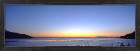 Framed Sunset over the sea, Turnagain Arm, Cook Inlet, near Anchorage, Alaska, USA Print