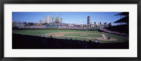 Framed Baseball match in progress, Wrigley Field, Chicago, Cook County, Illinois, USA Print