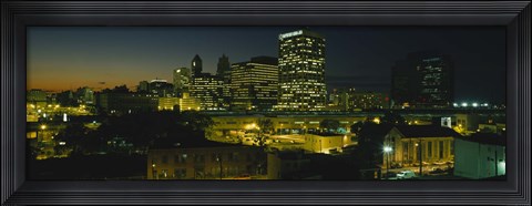 Framed Newark, New Jersey at Night Print