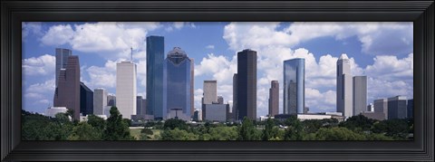 Framed Buildings in a city, Houston, Texas Print