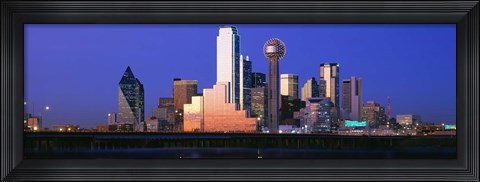 Framed Night skyline, Dallas, Texas Print