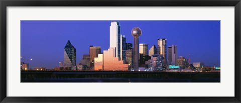 Framed Night skyline, Dallas, Texas Print