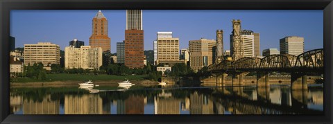 Framed Buildings at the waterfront, Portland, Oregon Print