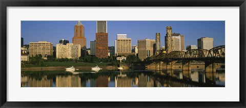 Framed Buildings at the waterfront, Portland, Oregon Print