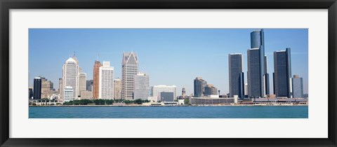 Framed Close-Up of Detroit Skyline Print