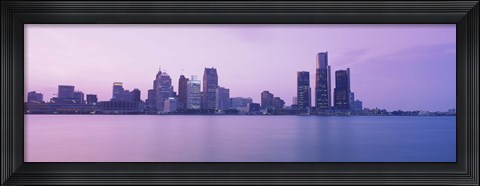 Framed Detroit skyline, Michigan Print