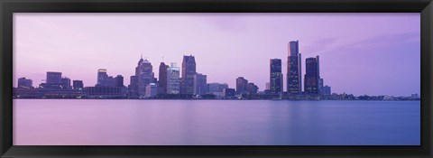 Framed Detroit skyline, Michigan Print