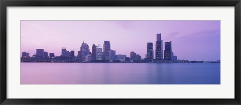 Framed Detroit skyline, Michigan Print