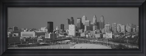 Framed Philadelphia Skyline (black &amp; white) Print