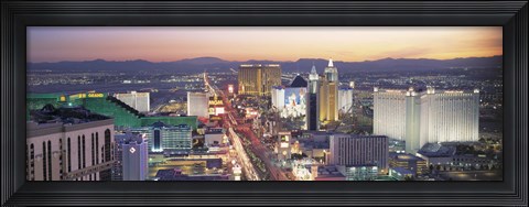 Framed Strip at dusk, Las Vegas NV Print