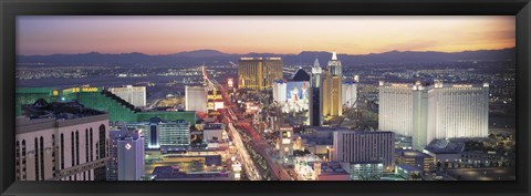 Framed Strip at dusk, Las Vegas NV Print