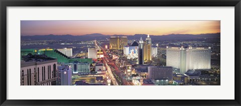 Framed Strip at dusk, Las Vegas NV Print