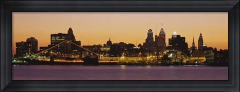 Framed Buildings at the waterfront, Philadelphia, Pennsylvania, USA Print