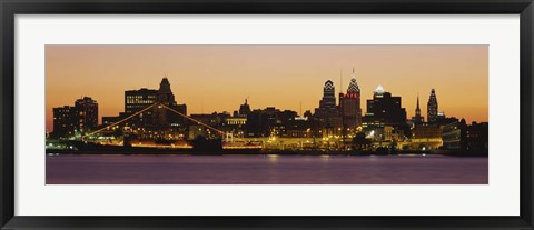 Framed Buildings at the waterfront, Philadelphia, Pennsylvania, USA Print