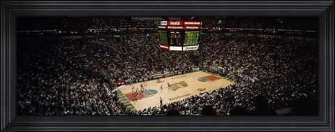 Framed Spectators watching a basketball match, Key Arena, Seattle, King County, Washington State, USA Print