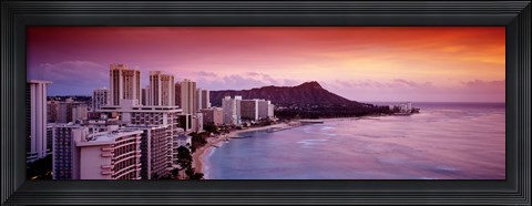 Framed Sunset Honolulu Oahu HI USA Print