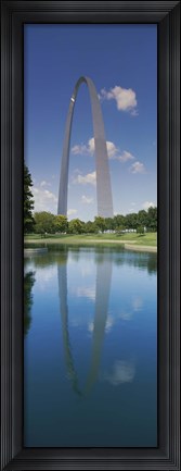 Framed Reflection of an arch structure in a river, Gateway Arch, St. Louis, Missouri, USA Print