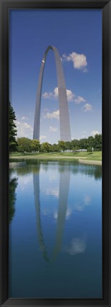 Framed Reflection of an arch structure in a river, Gateway Arch, St. Louis, Missouri, USA Print