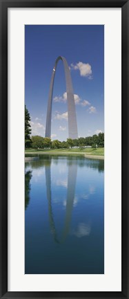 Framed Reflection of an arch structure in a river, Gateway Arch, St. Louis, Missouri, USA Print