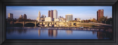 Framed Bridge across a river, Scioto River, Columbus, Ohio, USA Print