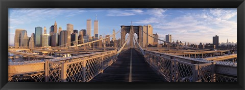 Framed Pedestrian Walkway Brooklyn Bridge New York NY USA Print