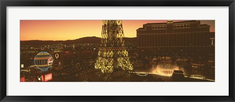 Framed Paris Hotel and Eiffel Tower, Las Vegas Print