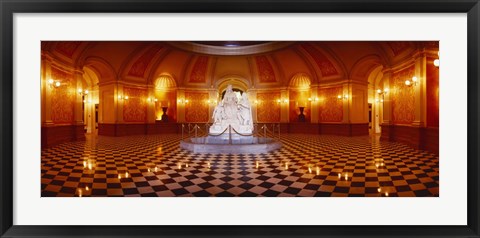 Framed Statue surrounded by a railing in a building, California State Capitol Building, Sacramento, California, USA Print