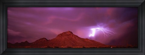 Framed Storm over Tucson AZ Print