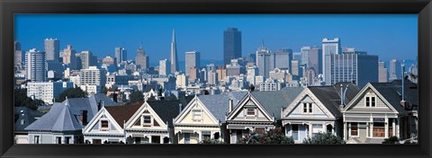 Framed Victorian houses Steiner Street San Francisco CA USA Print