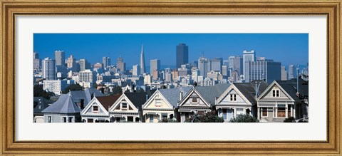 Framed Victorian houses Steiner Street San Francisco CA USA Print