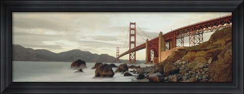 Framed Low angel view of Golden Gate Bridge Print