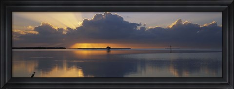 Framed Reflection of clouds in the sea, Everglades National Park, near Miami, Florida, USA Print