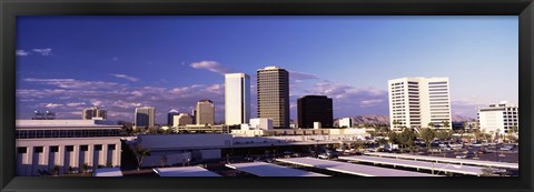 Framed USA, Arizona, Phoenix, Skyline at dawn Print