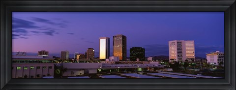 Framed Phoenix Skyline at dusk, Arizona Print