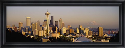 Framed High angle view of buildings in a city, Seattle, Washington State, USA Print