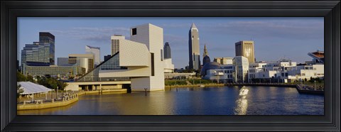 Framed Buildings In A City, Cleveland, Ohio Print
