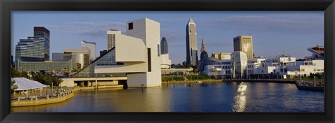 Framed Buildings In A City, Cleveland, Ohio Print