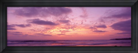 Framed Clouds in the sky at sunset, Pacific Beach, San Diego, California, USA Print