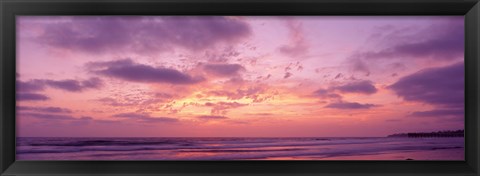 Framed Clouds in the sky at sunset, Pacific Beach, San Diego, California, USA Print