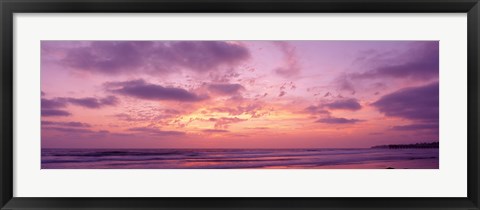 Framed Clouds in the sky at sunset, Pacific Beach, San Diego, California, USA Print