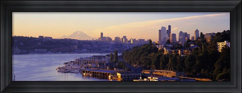 Framed Sunrise, Lake Union, Seattle, Washington State, USA Print