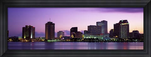 Framed Dusk Skyline, New Orleans, Louisiana, USA Print