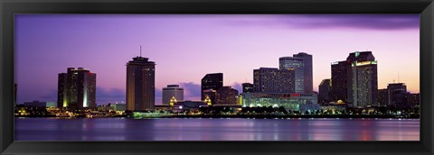 Framed Dusk Skyline, New Orleans, Louisiana, USA Print