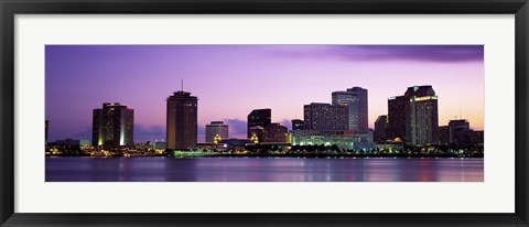 Framed Dusk Skyline, New Orleans, Louisiana, USA Print