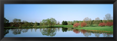 Framed Pond at a golf course, Towson Golf And Country Club, Towson, Baltimore County, Maryland, USA Print