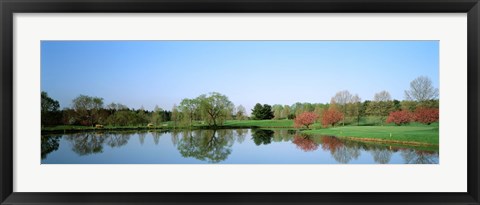 Framed Pond at a golf course, Towson Golf And Country Club, Towson, Baltimore County, Maryland, USA Print