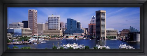 Framed Inner Harbor Federal Hill Skyline Baltimore MD Print