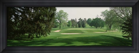 Framed Sand trap at a golf course, Baltimore Country Club, Maryland, USA Print